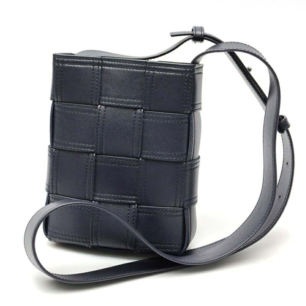 BOTTEGA VENETA Blue Leather Intrecciato Hobo Bag